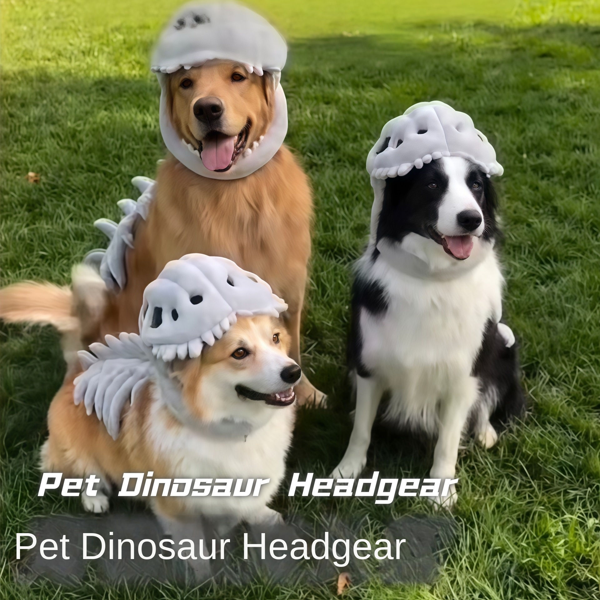 Realistic Dinosaur Skeleton Pet Hood Plush Mask Cosplay Photo Prop Hat — image 2