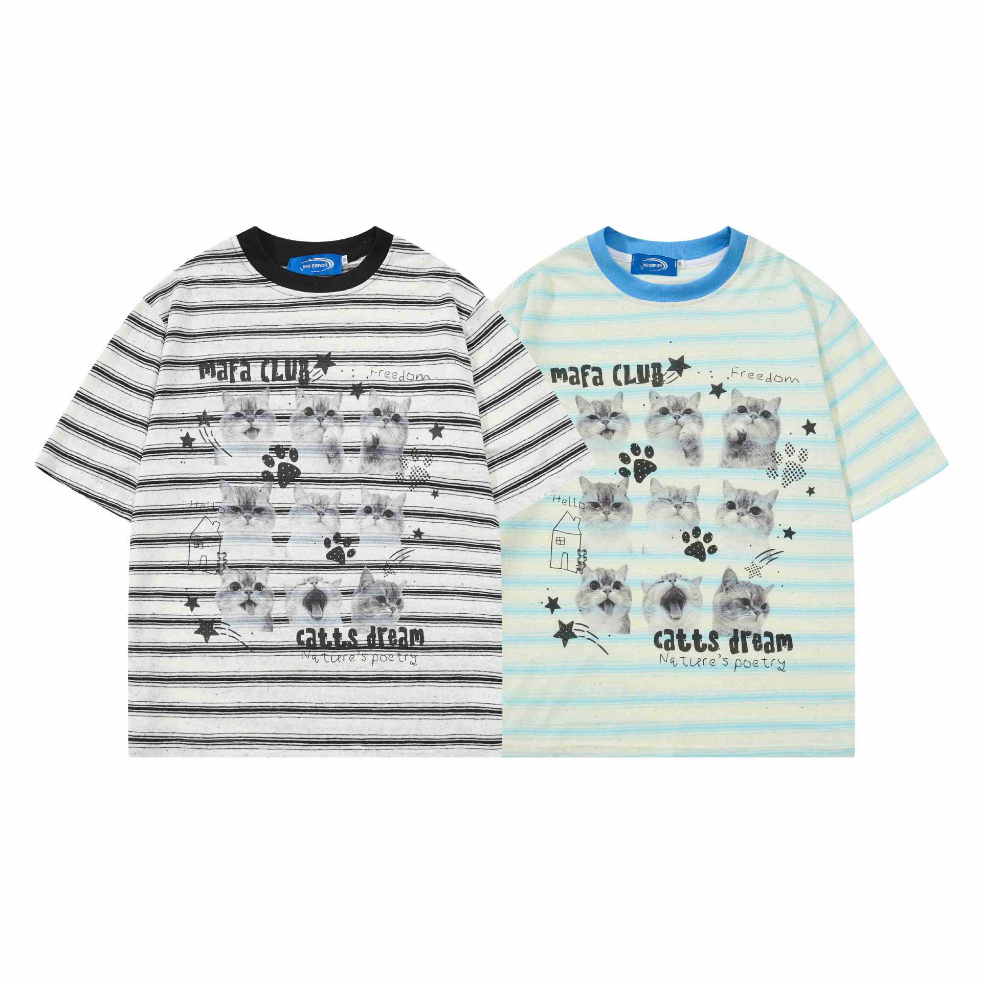 Cat printed striped short sleeved shirt — image 6