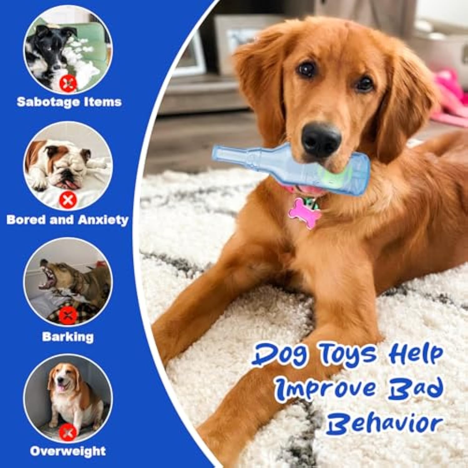 Water Bottle Dog Toy Squeaky Dog Toys For Aggressive Chewers Indestructible Dog Chew Toys For Small Medium Large Dogs Dog Toy Water Bottle Cruncher Interactive Dog Toys For Boredom — image 2