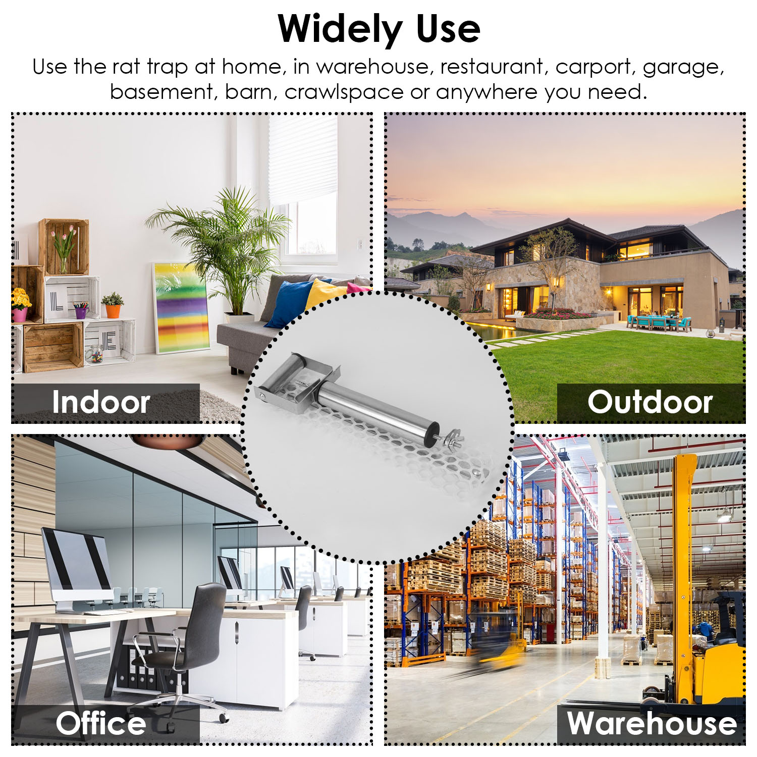 Rolling Mouse Trap With 19.69in Mesh Ramp, Humane Galvanized Metal Rat Trap, Reusable Catch Multiple Mice, Easy To Clean For Home Garage Warehouse Basement — image 5