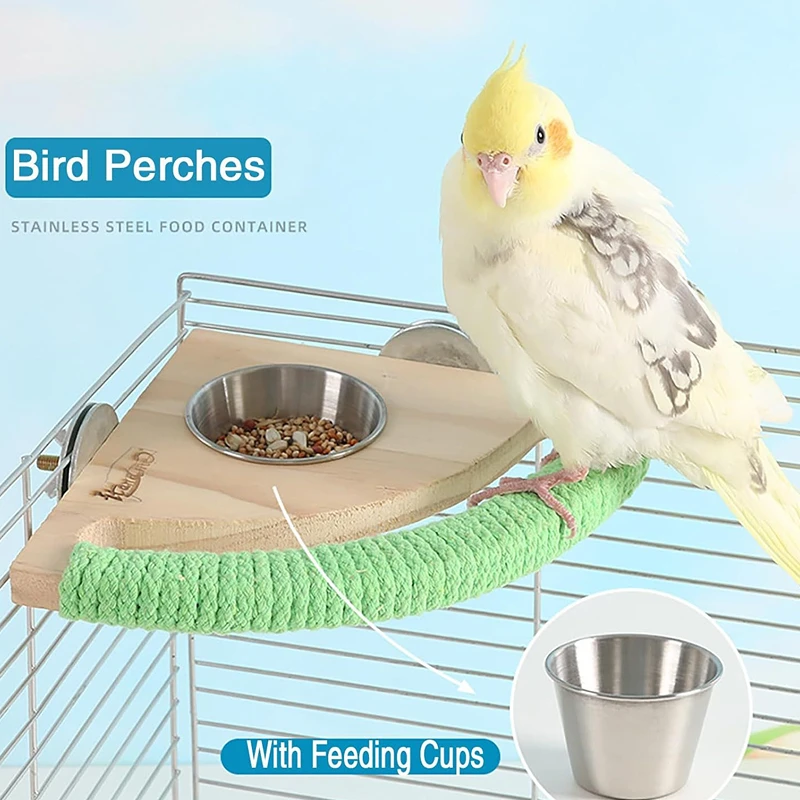 Perchas para Áviles - Soporte de Cárcel con Tazón de Aluminio Inoxidable para Papagayos y Colibris — imagen 1