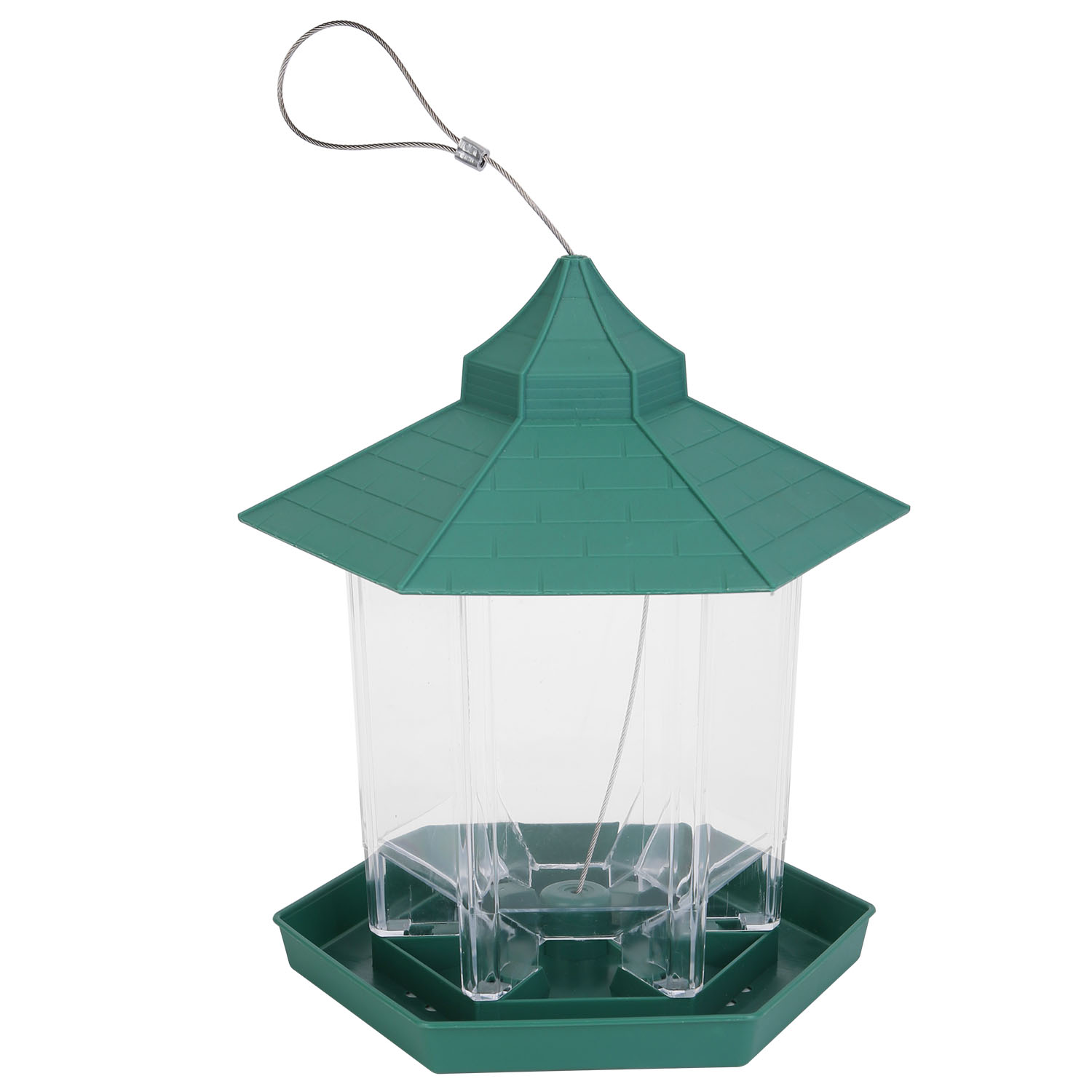 Gazebo para pájaros suspendido con capacidad de alimento amplia, 6 entradas para alimentar y fácil relleno — imagen 10