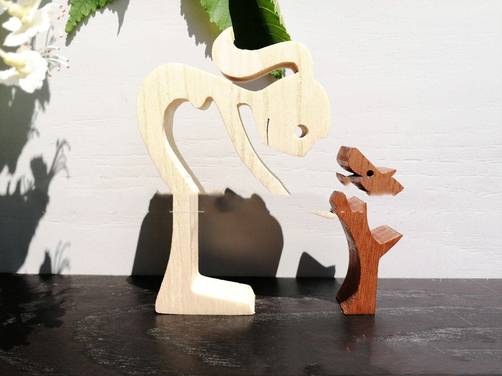 Escultura de Madera para Decoración de Hogar con Perro y Dueño - Regalo de Navidad para Amantes de los Animales — imagen 36