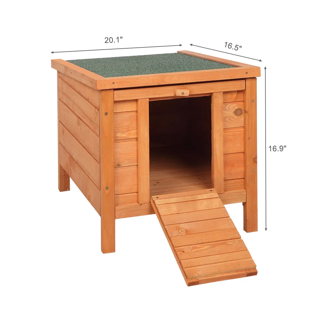 20-inch removable roof, waterproof, green asphalt roof, cedar wood, wooden chicken and rabbit cage — image 1