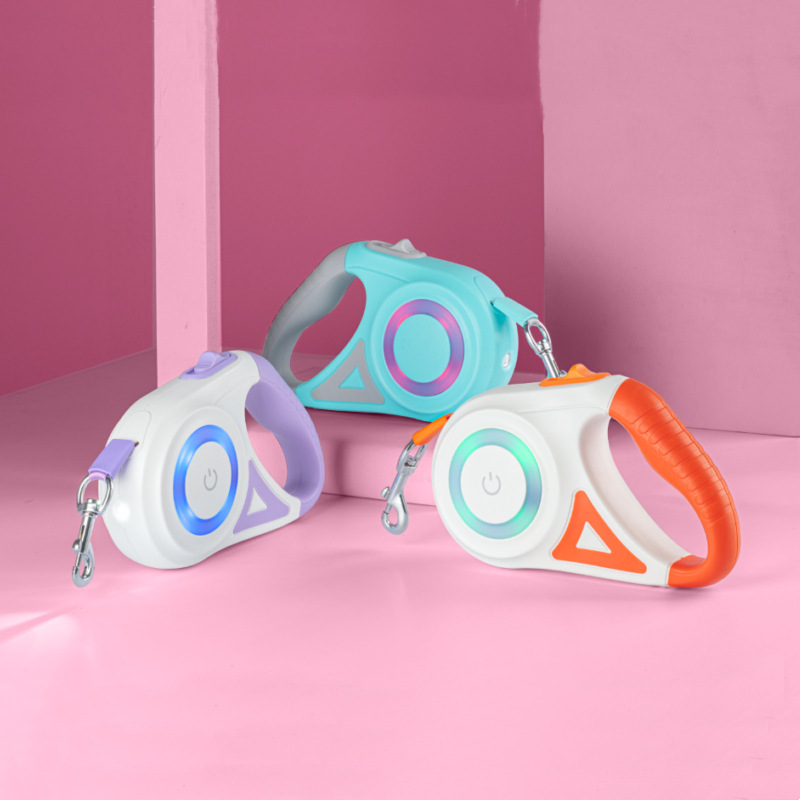 Correa Retráctil Automática para Perro de 3m/5m con Interruptor Táctil, Luz LED de Colores, Correa para Mascotas — imagen 1