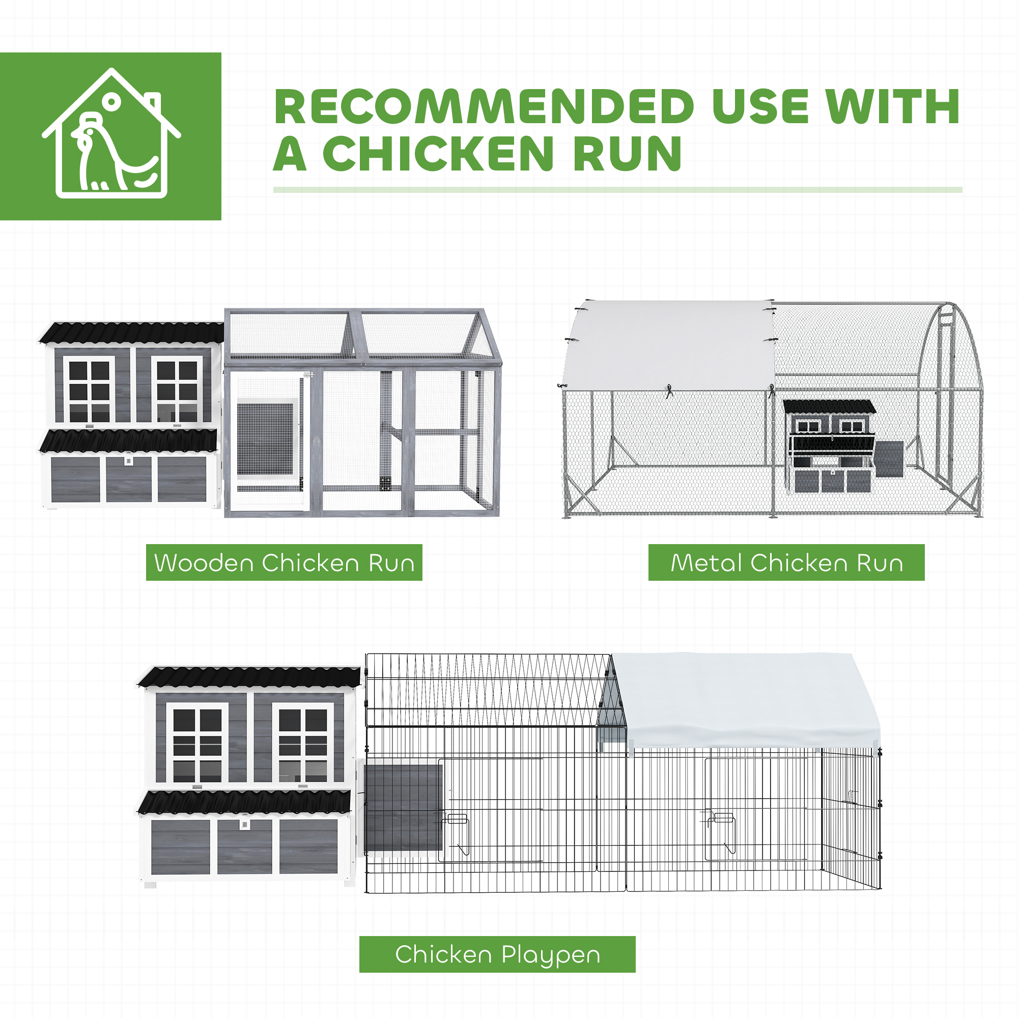 Galpón de Madera para Pollos con Caja de Incubación, Cajuela Retráctil, Techo Impermeable, 99 cm de Casa para 2-4 Pollos, Conejos — imagen 5
