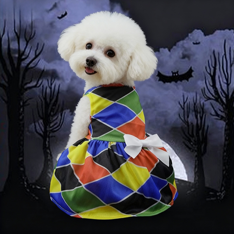 Pet Clothes Halloween Factory Dress for Small Dogs, Cute Clown Wizard Printed Design — image 4