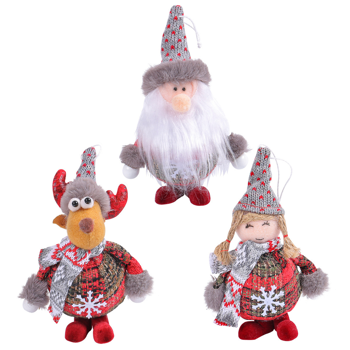 Muñeca de alce de Santa Claus, decoración de pie para festivales, árbol de Navidad, muñeca de niña enano, pequeño colgante — imagen 1
