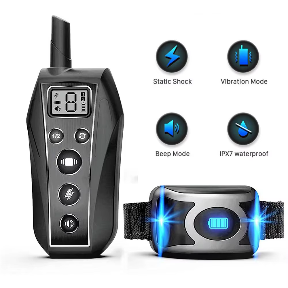 Pet Dog Training Collar IPX7 Waterproof Rechargeable Remote Beep Vibration Shock E Collar Dog Trainer Anti Bark Training T700 — image 1
