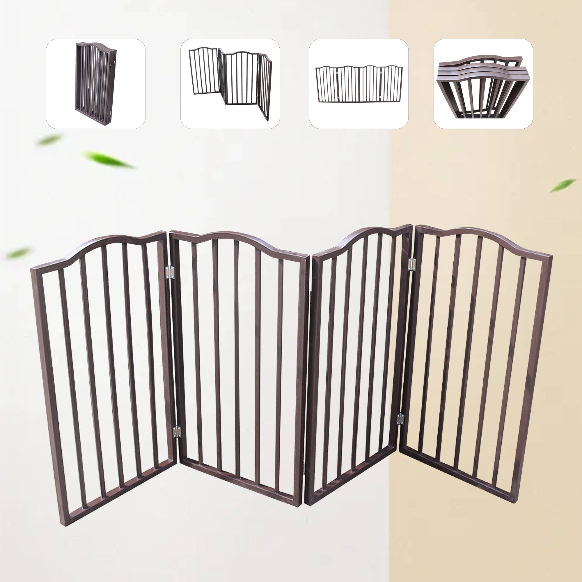 Pet Gate, Dog Gate For Doorways, Stairs Or House, standing, Folding, Arc Wooden — image 8