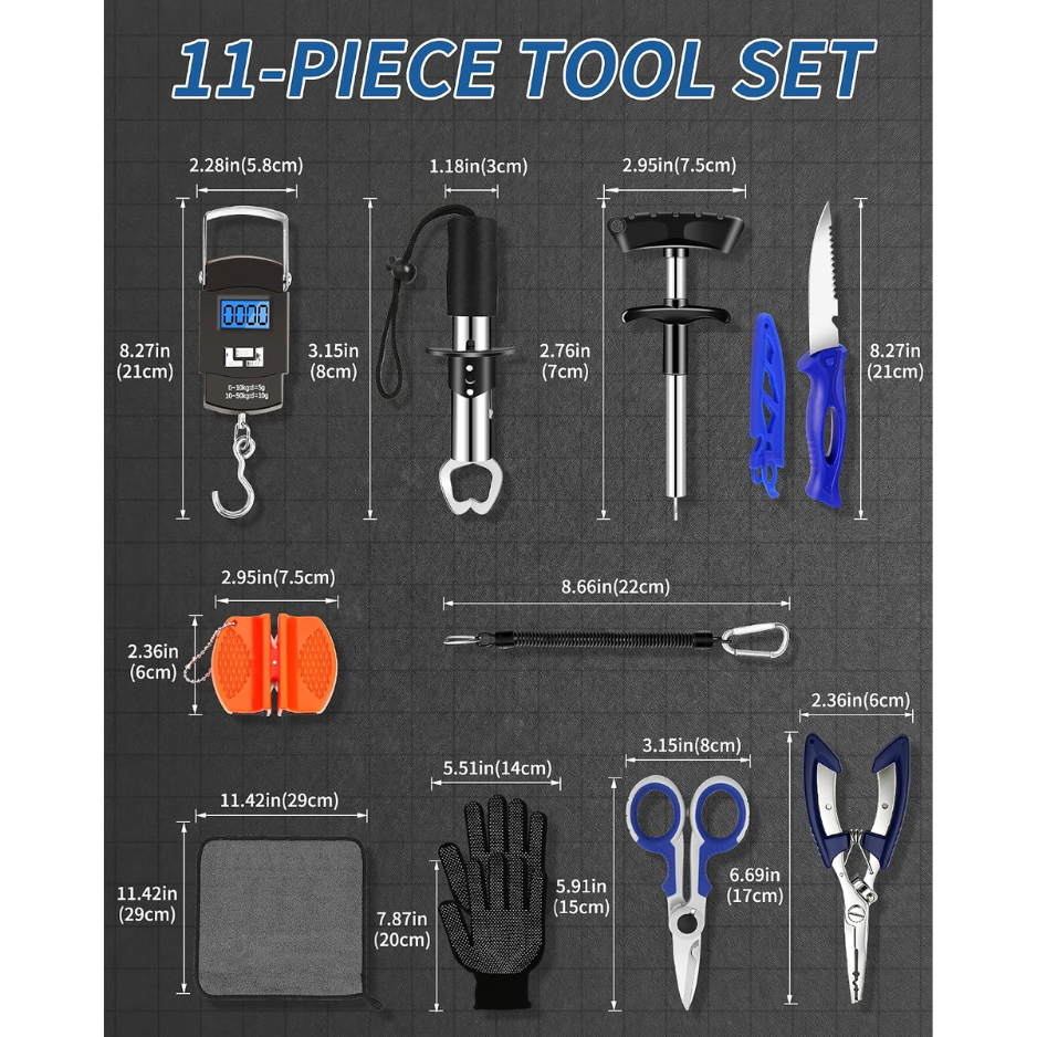 Fishing Tool Kit With Pliers, Hook Remover, Fish Gripper & Scale — image 3