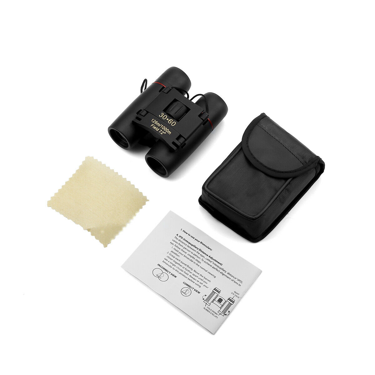 Binoculares 30x60 con Zoom, para Viajes, Telescopio Plegable Compacto, para Caza, Día y Noche, al Aire Libre, Binoculares Pequeños de Bolsillo, Compactos para Adultos, Mini para Niños, para Niños, para Observación de Aves, Conciertos, Teatro y Ópera — imagen 10