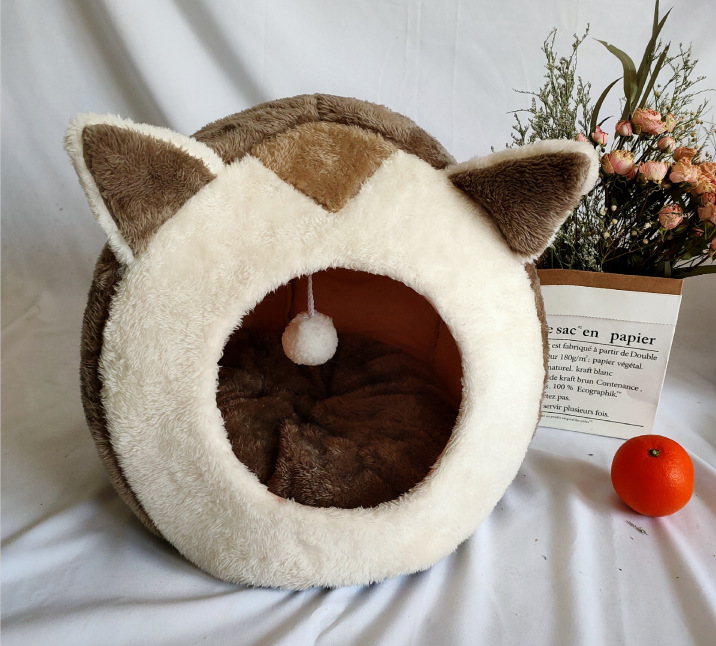 Casa de invierno para gatos con terciopelo — imagen 2