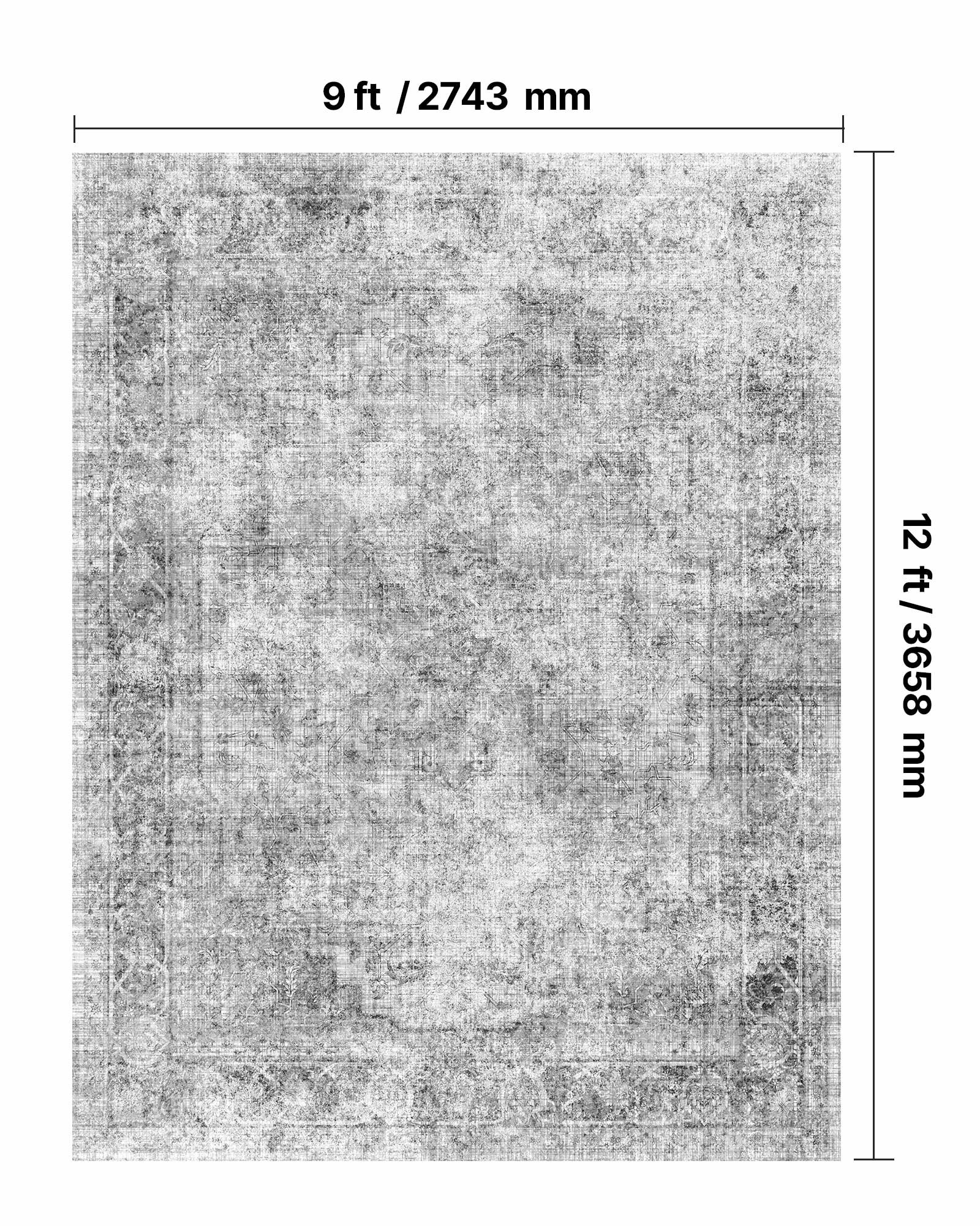 Area Rug, 9 X 12 Ft Large Washable Boho Rug, Non-Slip And Tear-Resistant Soft Carpet, Pet & Child Friendly Bohemian Area Rugs, Indoor Mat For Bedroom, Living Room, Kids Room, Office, Gray — imagen 3