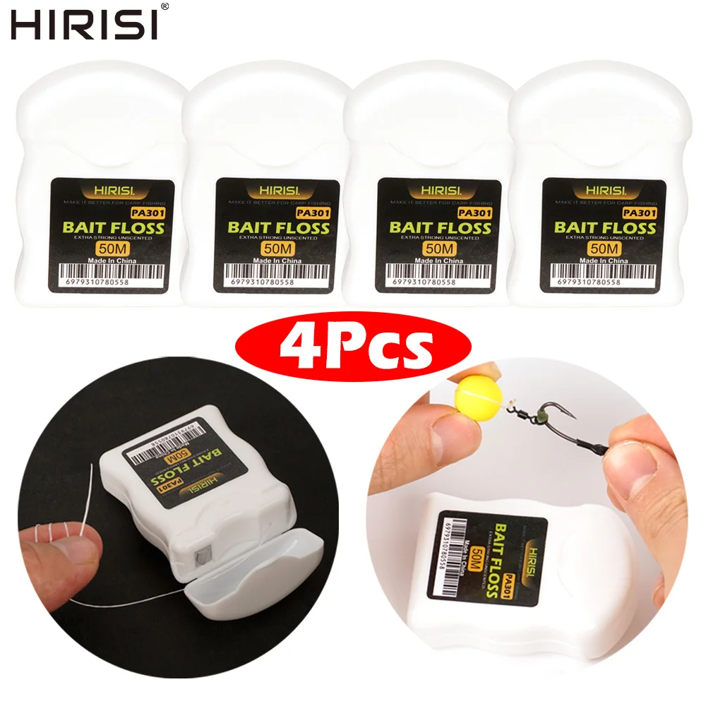 Hirisi 4 Piezas 200m Lija de Carnada para Pescar Carpa Accesorios para Tackle Terminal Ronnie Rig Chod Hair