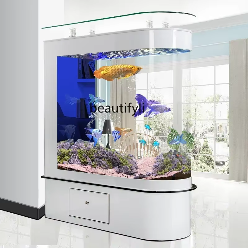 Tanque de Acuario en forma de U para Salón con Partición Grande — imagen 3