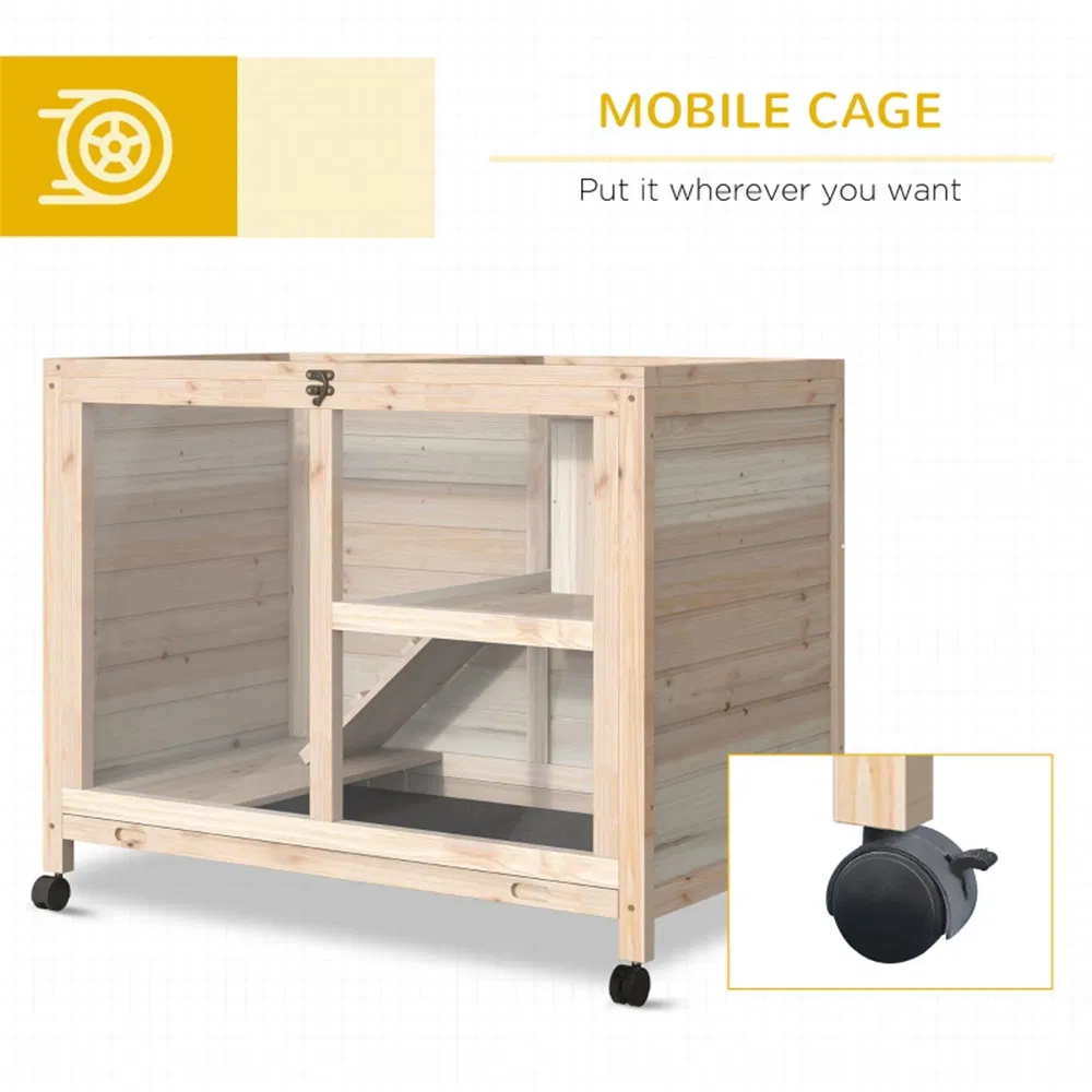 Pet cage /Wood Rabbit Hutch-Natural — image 3