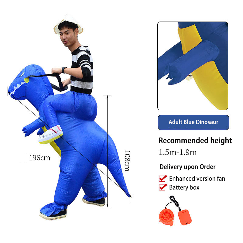 Ropa Inflable de T-Rex para Niños con Dinosauro 3D, Color Rojo, Para Adultos que Montan — imagen 19