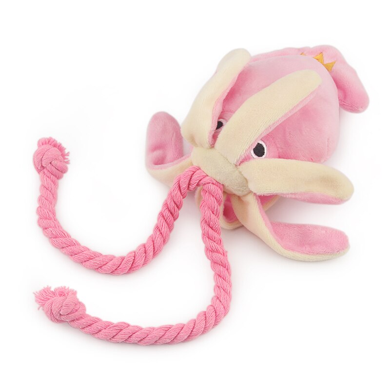 Juguete de Pulpo Cómico para Perros Pequeños con Sonido y Látigo en Rosa para Gatos — imagen 4