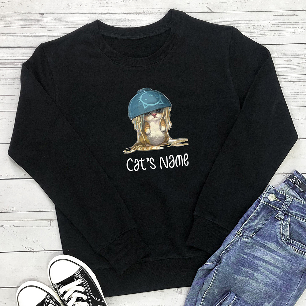 Cat's name cat noodle printed hoodie — image 4