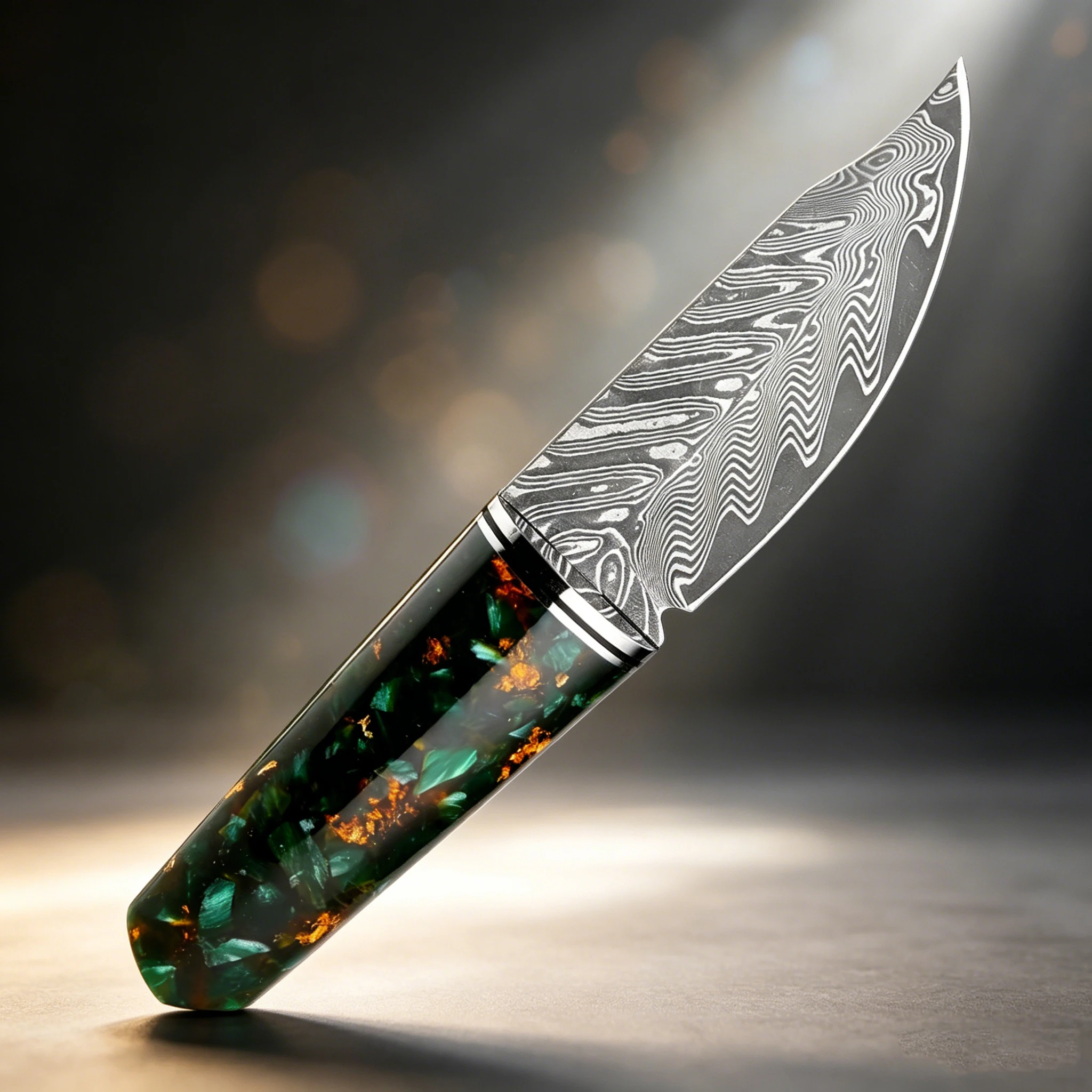 XITUO Outdoor Knife Damascus Steel Sharp Kitchen Paring Knife Camping Barbecue Cutting Knife With Resin Handle Leather Sheath — image 1