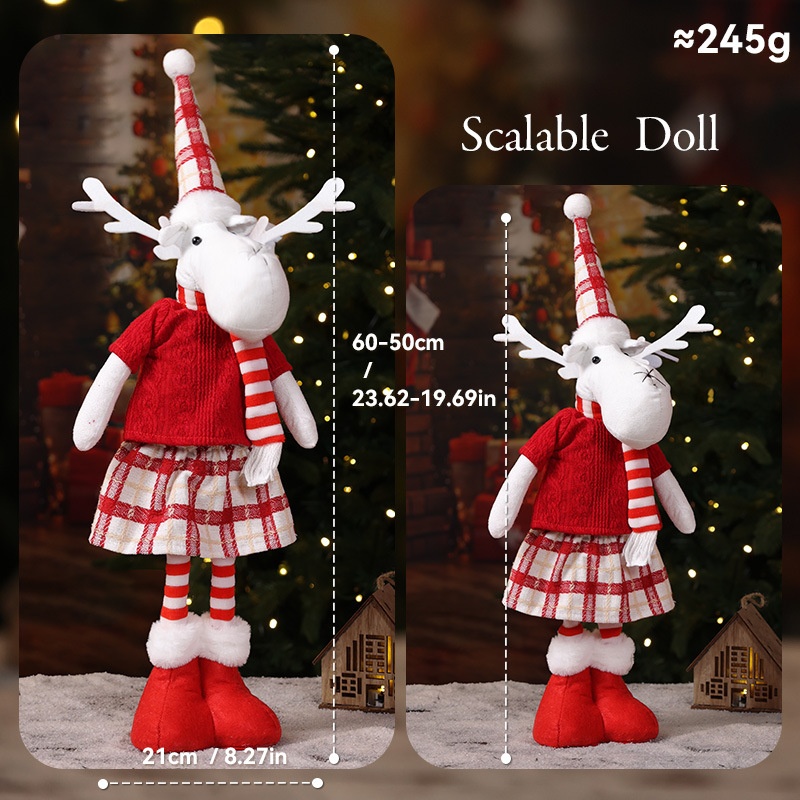 Christmas Stretchy Creative Dolls, Knit-Style Santa Claus, Snowman Reindeer Figurines Holiday Decoration — image 7