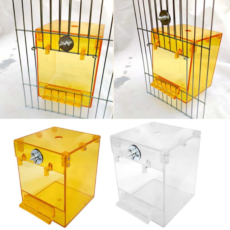 Baño Externo para Pájaros Transparente, Tazón Cuadrado de Acetato Seguro — imagen 6