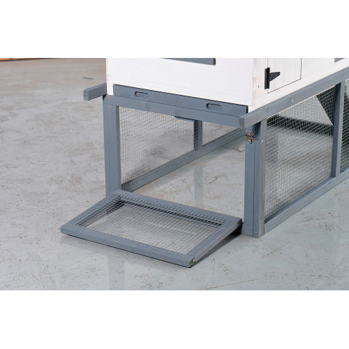 Gallinero y Conejera de Madera de Doble Nivel de 53 Pulgadas, para Interior/Exterior, Impermeable, con Techo, Escalera y Bandeja de Limpieza Removible, Adecuada para Mascotas Pequeñas y Medianas — imagen 9