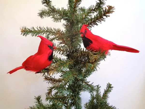 12 Pzas Pájaros Cardenales Rojos con Clip, Decoración para Árbol de Navidad, Pájaros Rojos Artificiales con Plumas para Coronas y Adornos — imagen 2