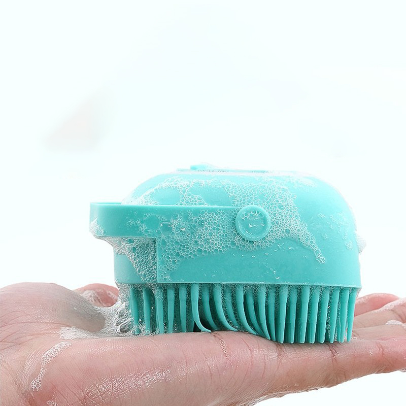 Pet Massage Brush Silicone Bath Brush Back Towel Bath Shampoo Brush — image 3