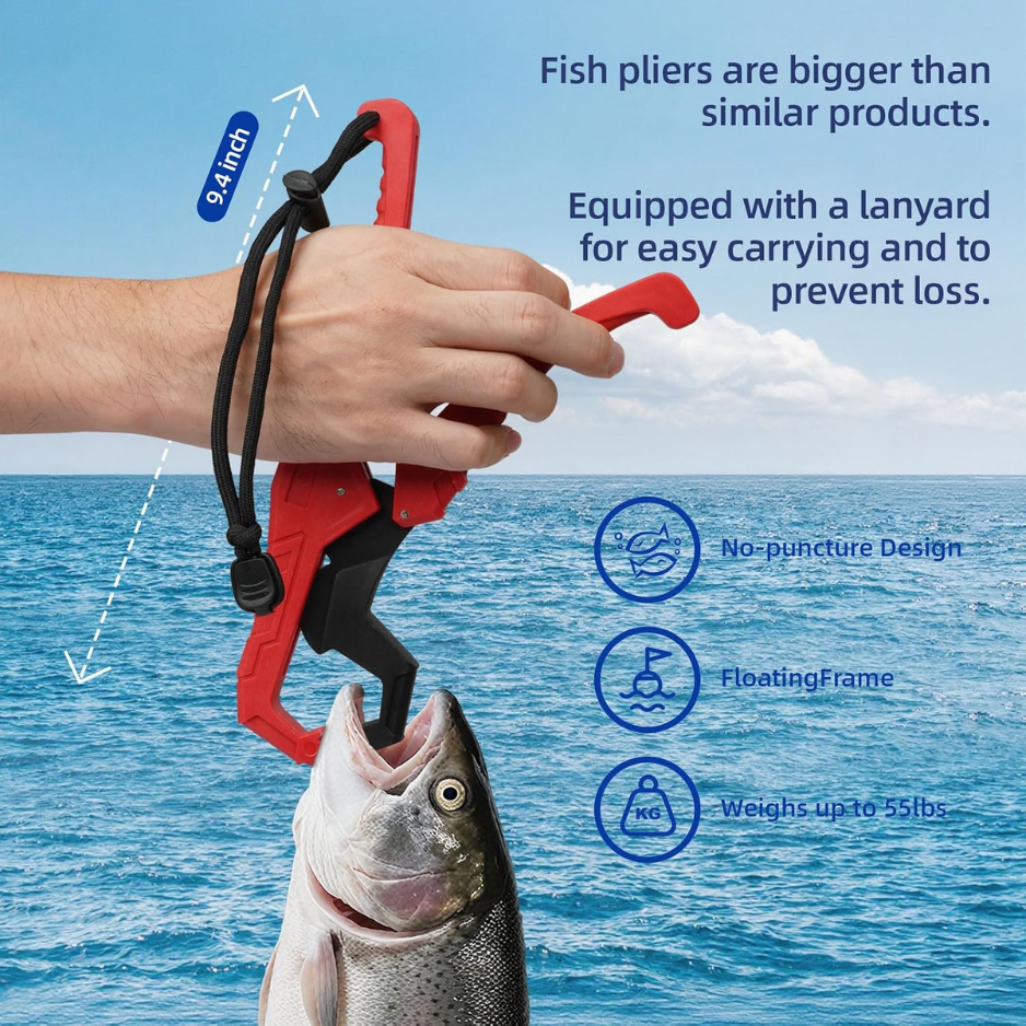 Fishing Tool Kit With Fillet Knife, Hook Remover, Fish Grip & Pliers — image 3