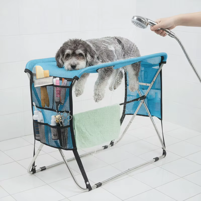 Pet Grooming Hammock With Stand Foldable Design Joint Protection For Small & Medium Pets Ideal For Home And Salon Daily Grooming — image 2