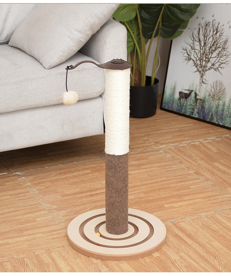 Columna de Rasguñado para Gatos Sisal Vertical No Desgastante Protección del Sofá Rotador Compás Columna de Rasguño Afilador de Garras — imagen 2
