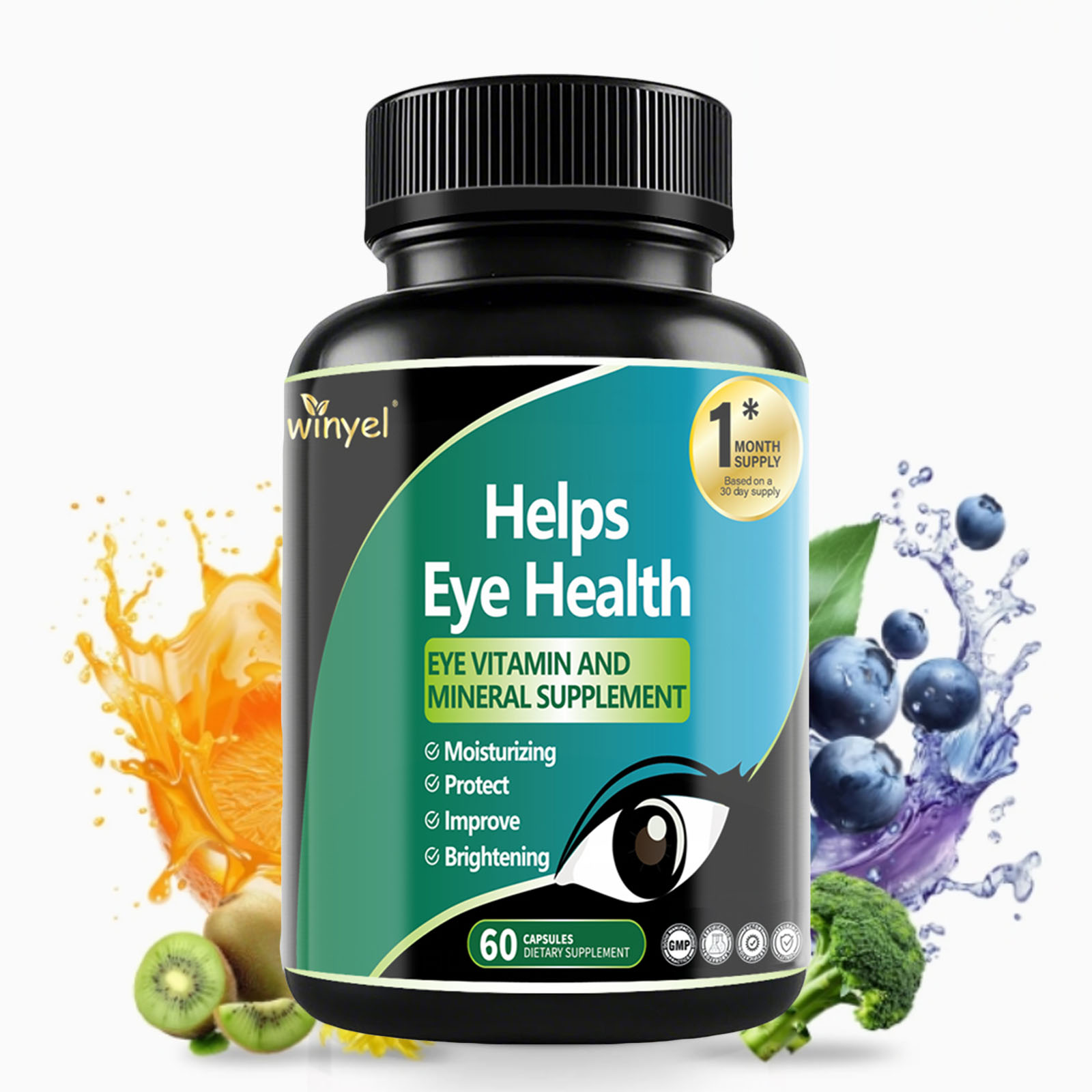 Lutein Eye Supplement - Vitamins, 30-Day Supply For Vision Clarity & Blue Light Protection, Retinal Health For Youngsters & Adults