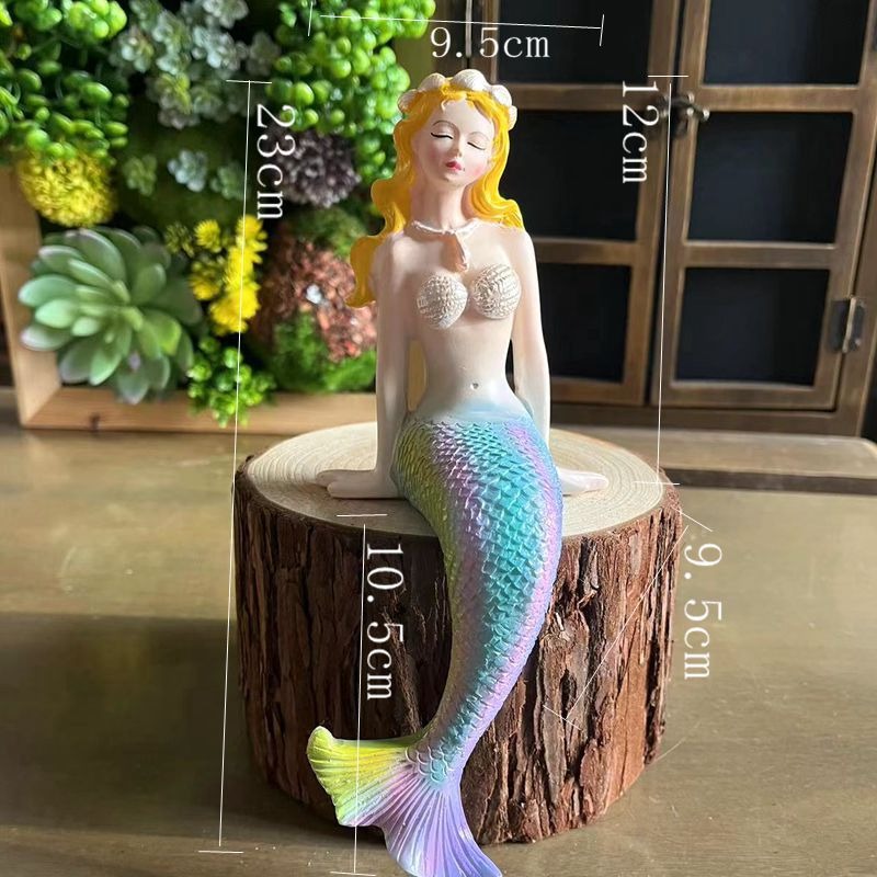 Decoración de Mermaid para Patio de Piscina o Tanque Acuático de Resina — imagen 2