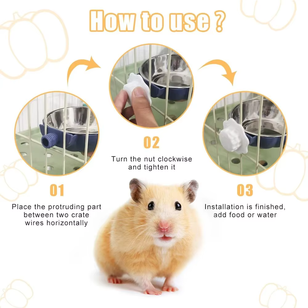 Comida para Mascotas - Bolita de Alimento Móvil en forma de Calabaza de Acero Inoxidable para Conejos, Hamsters, Pájaros y Gatos — imagen 3