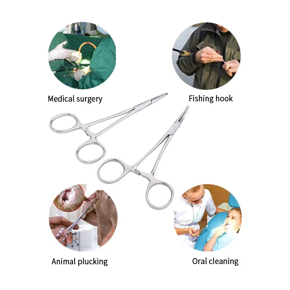 Hand Tool Hemostatic Forceps Pet Hair Clamp Fishing Locking Pliers Epilation Tools Curved/Straight Tip Cutter Tool — image 5