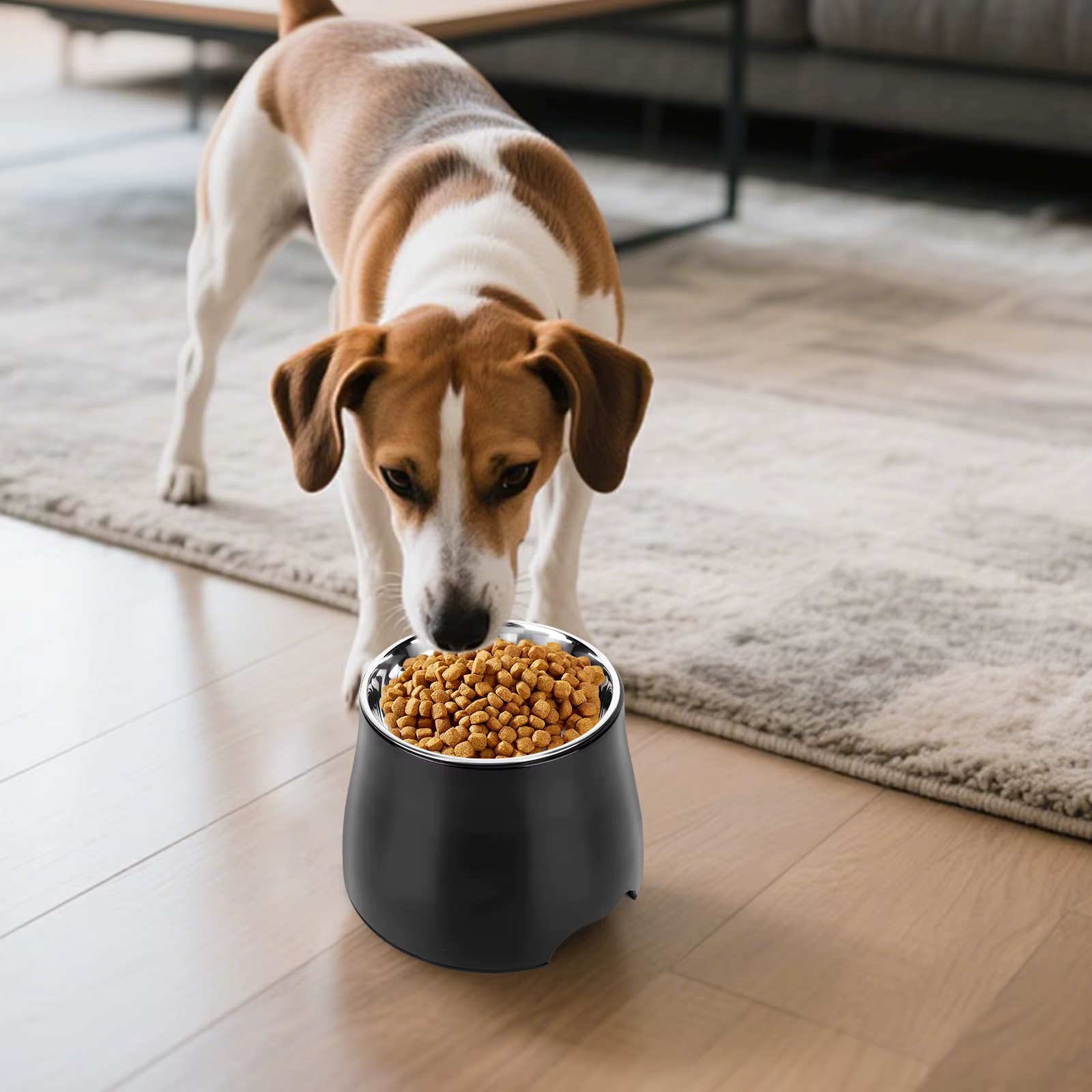 Bol de Alimento y Agua en Acero Inoxidable con Base Antideslizante de Goma para Perros, Gatos y Mascotas Pequeñas — imagen 4