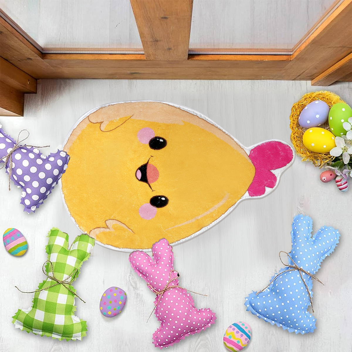 Manta de Baño para Pollos 24x15 Pulgadas Bienvenida Primavera Alfombrita Corte Non-Slip Lavable para Baño, Dormitorio o Salón Decoración de Baño para Pascua Día de la Madre Fiesta Cumpleaños Regalo — imagen 8