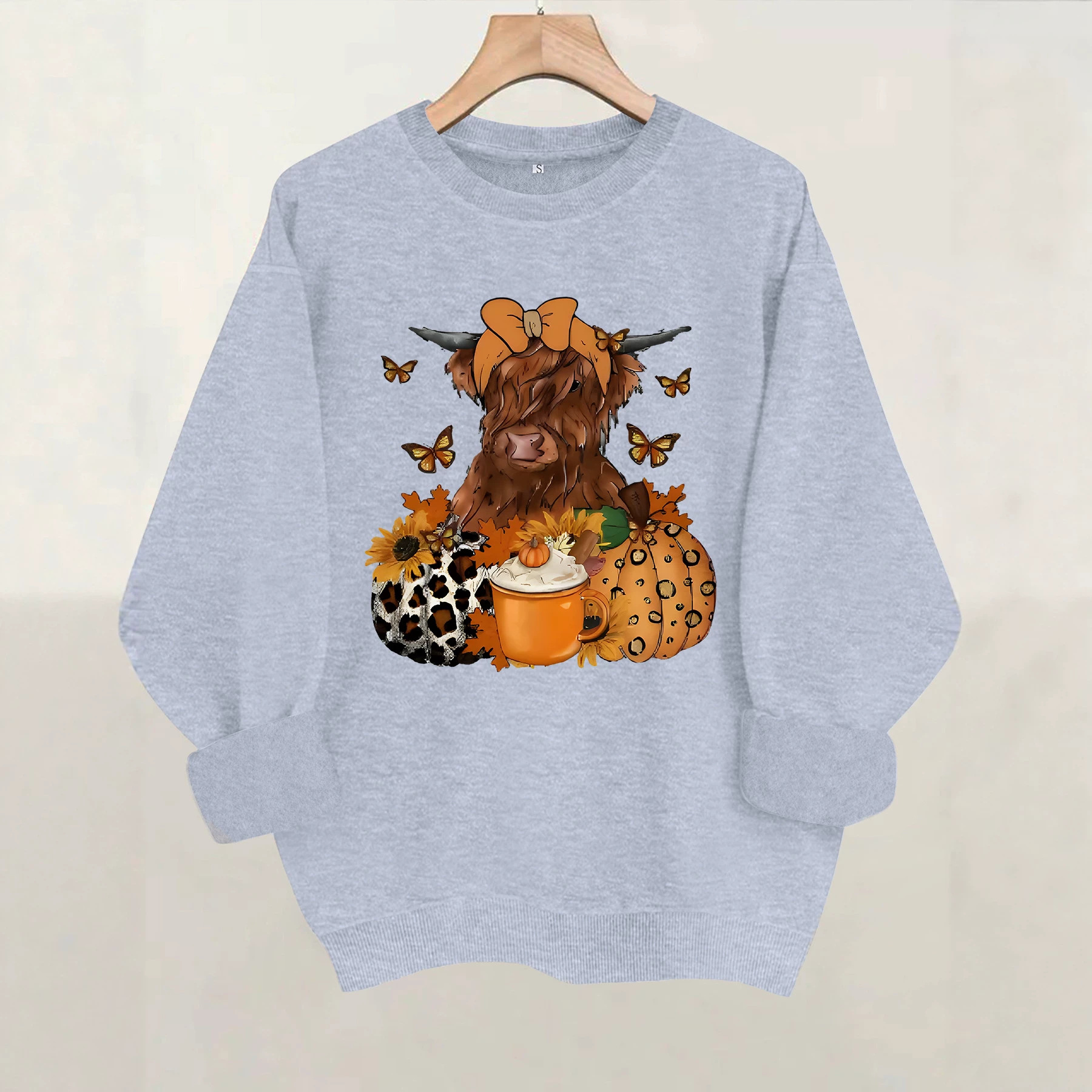 Highland cattle print round neck sportswear — imagen 6