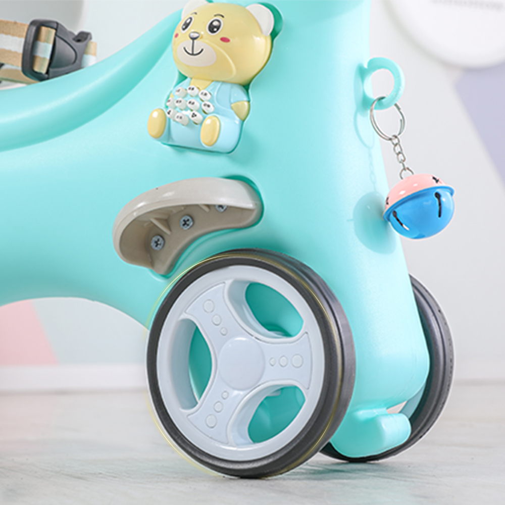 Caballo de Madera para Niños Pequeños, Juguetes de Equilibrio con Manija de Empuje y Tablero de Equilibrio para Chicas y Chicos, Unicornio Regalo Cumpleaños Azul — imagen 2