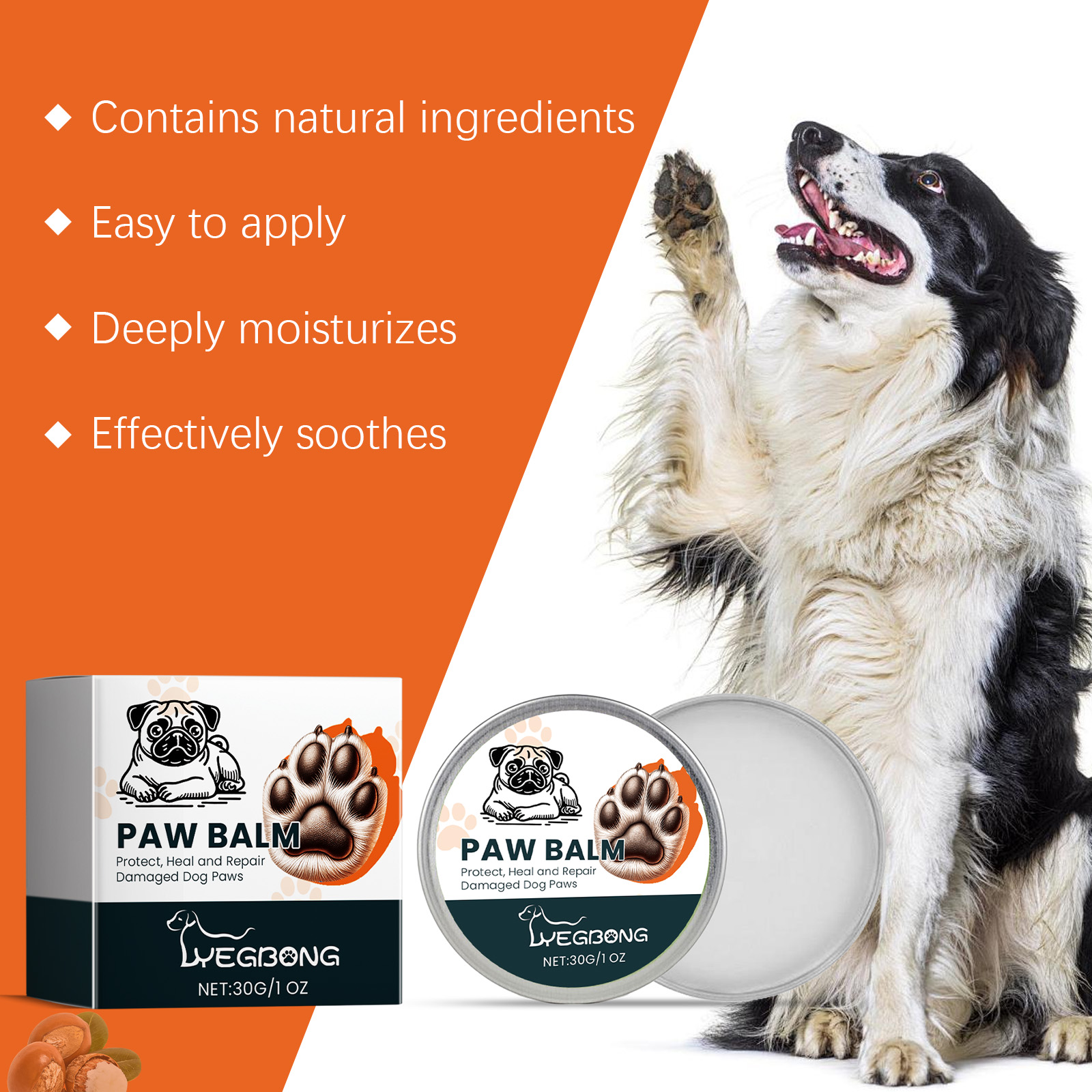 Yegbong Crema para Patas de Perro, Crema Hidratante para Patas de Mascota, Crema Hidratante para Pies de Perro, Crema de Cuidado de Nariz — imagen 5