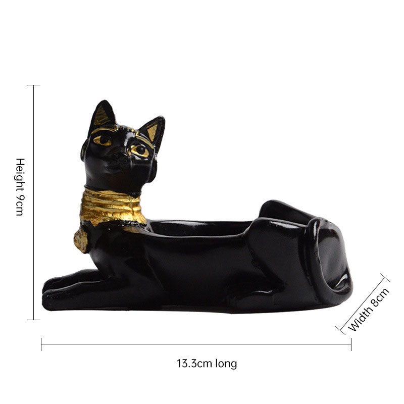 Ashtray Ornament Creative Egyptian Anubis & Cat & pharaoh Ashtray Resin Crafts office living room desktop home decoration — image 3