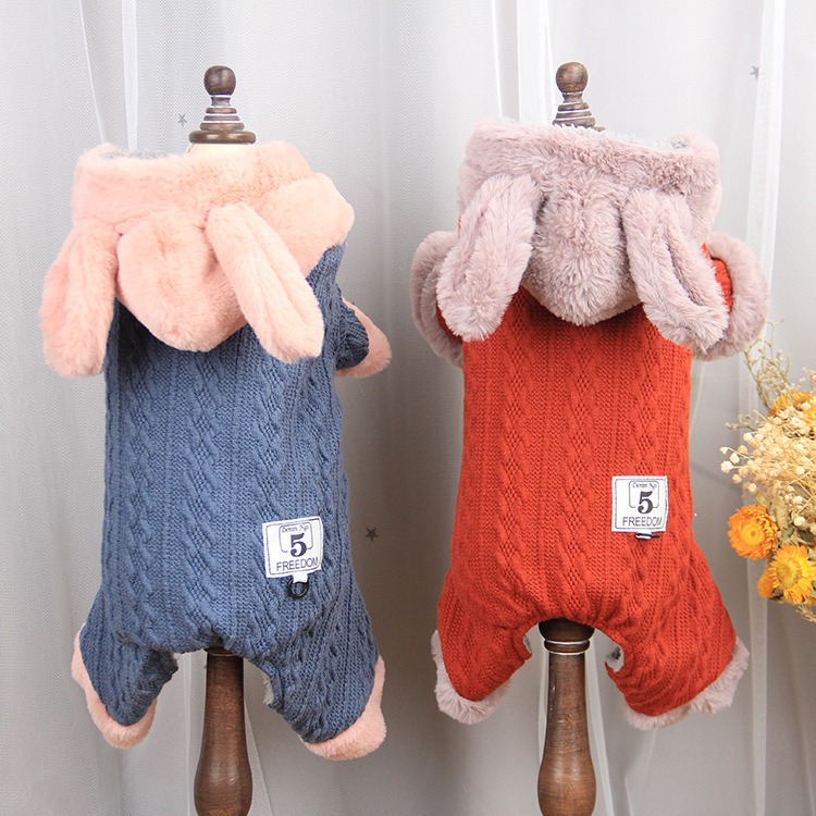 Ropa de Perro Knit con Orejas de Conejo para Cuadrúpedos - Ropa Casual para Perros Pequeños y Medianos — imagen 2