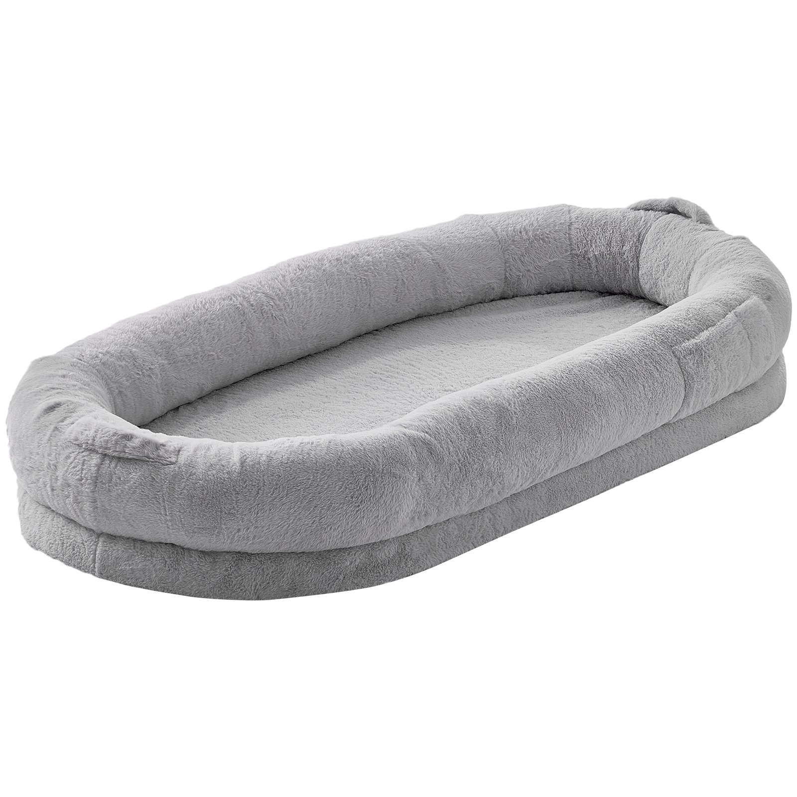 Cama para Humanos y Perros Grande 68x35x10in Felpa de Coniglio Real Sintética Limpiable — imagen 1