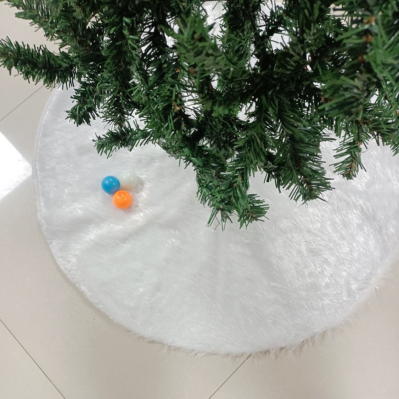 Christmas Decoration Supplies Pure White Falling Water Rabbit Fluffy Snowflake Christmas Tree Skirt Long Hair Section Tree Skirt — image 2