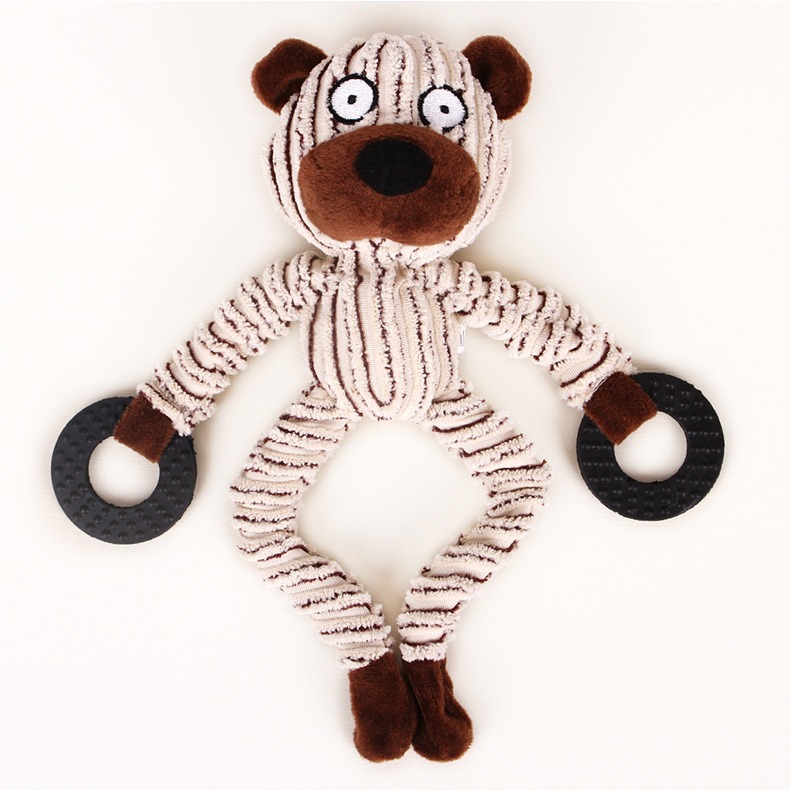 Plush de mascotas alivia estrés, es resistente a mordiscos y dientes que trituran, produce sonido y es un juguete para perros que limpia los dientes y absorbe olores. Figura en forma de mono vaca — imagen 1
