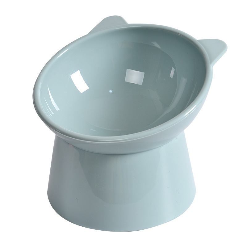 Elevated Cat Bowl with Tilted Neck Protection, Anti-Tip Plastic Feeding and Watering Bowl for Pets — image 2