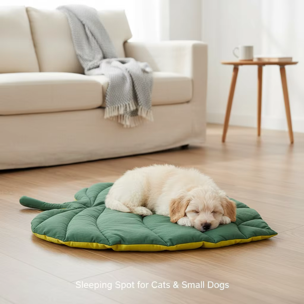 Matríz de descanso para mascotas con forma de hoja 4 estaciones, suave acolchado, cama para gato y perro, almohadilla decorativa de sala, alfombra de suelo lavable, cojín para cachorro gatito — imagen 2