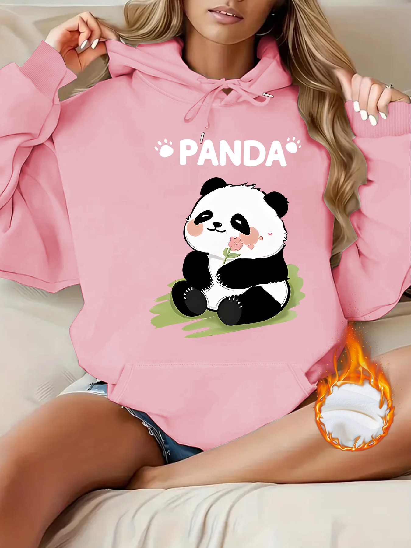 Top hoodie cartoon panda pattern — image 8